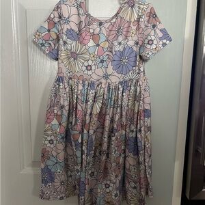 Floral Kids Dress in Pink and Purple